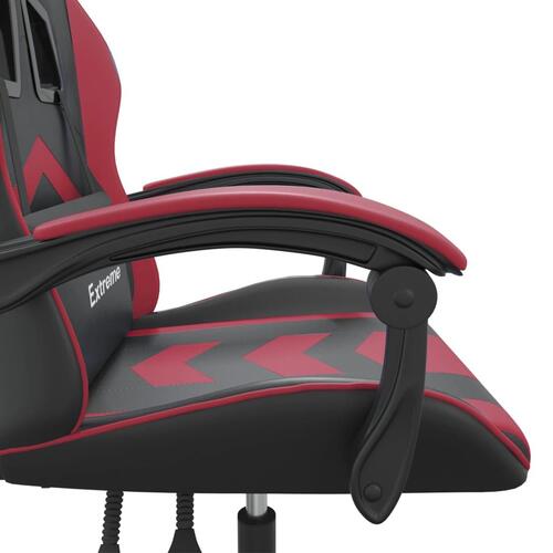 Gamingstol kunstlæder sort og vinrød