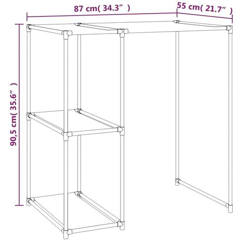 Opbevaringsreol over vaskemaskine 87x55x90,5 cm jern grå