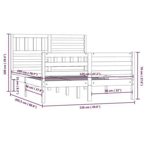 Sengeramme 120x200 cm massivt træ