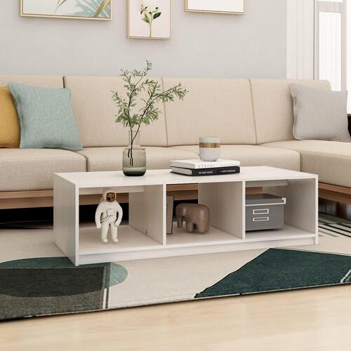 Sofabord 110x50x34 cm massivt fyrretræ hvid