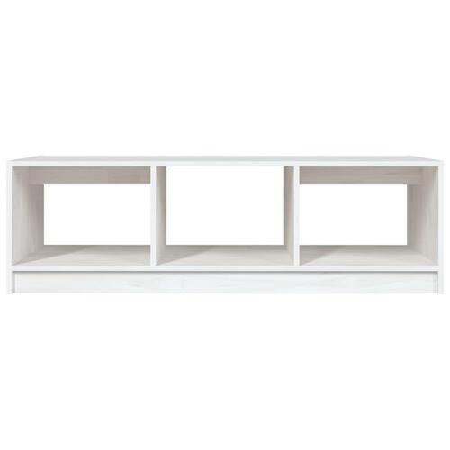Sofabord 110x50x34 cm massivt fyrretræ hvid