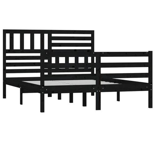 Sengeramme 120x200 cm massivt træ sort