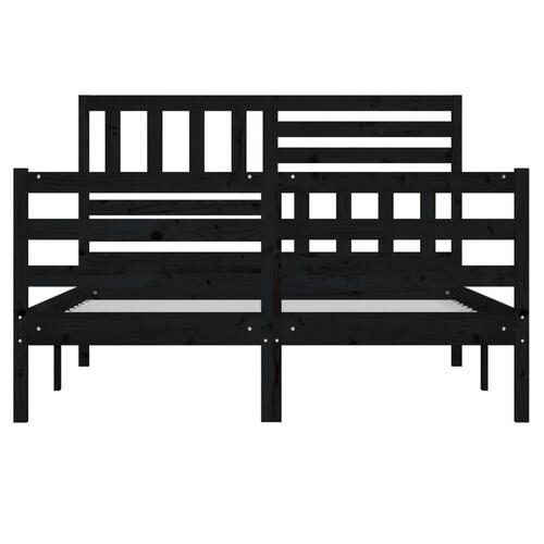 Sengeramme 120x200 cm massivt træ sort