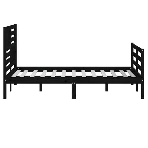Sengeramme 120x200 cm massivt træ sort