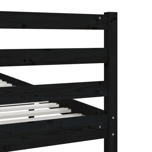 Sengeramme 120x200 cm massivt træ sort
