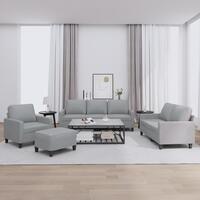Sofasæt 4 dele med hynder stof lysegrå