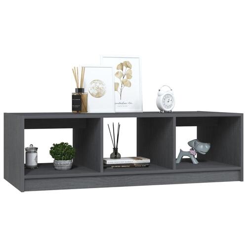 Sofabord Grå 110 x 50 x 34 cm massivt fyrretræ