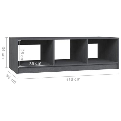 Sofabord Grå 110 x 50 x 34 cm massivt fyrretræ