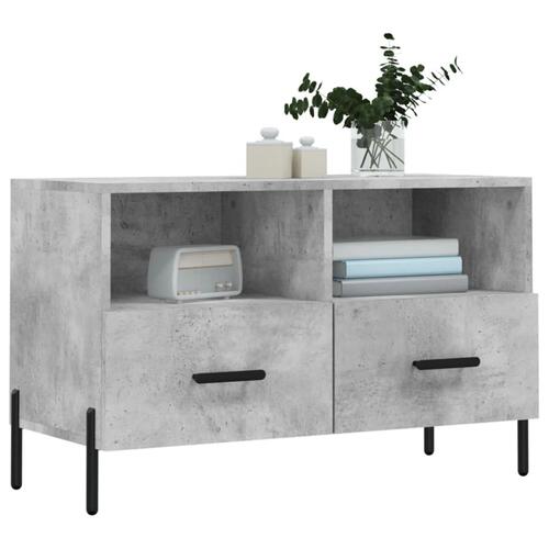 Tv-bord 80x36x50 cm konstrueret træ betongrå
