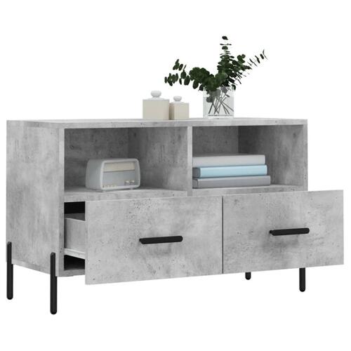 Tv-bord 80x36x50 cm konstrueret træ betongrå