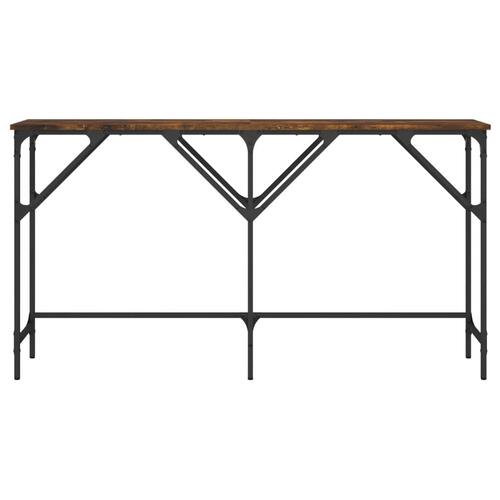 Konsolbord 140x29x75 cm konstrueret træ røget egetræsfarve