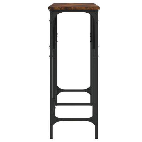 Konsolbord 140x29x75 cm konstrueret træ røget egetræsfarve
