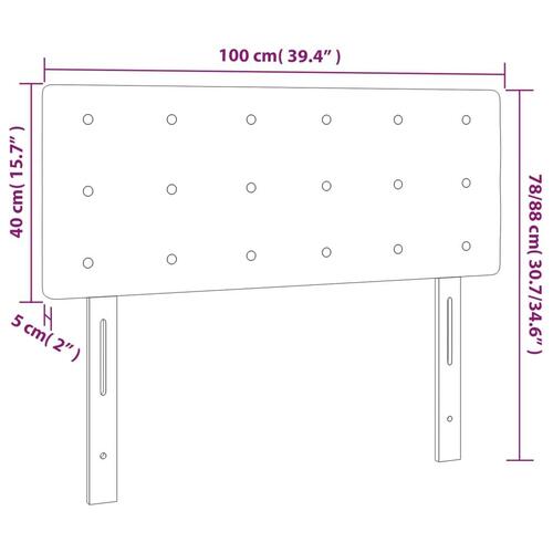 Sengegavl med LED-lys 100x5x78/88 cm kunstlæder sort