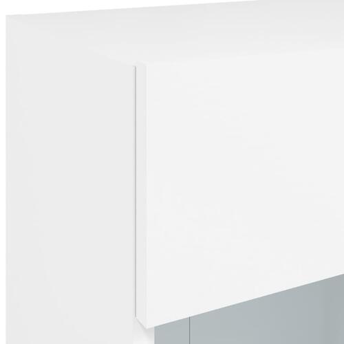 Væghængte tv-borde 2 stk. med LED-lys 40x30x60,5 cm hvid