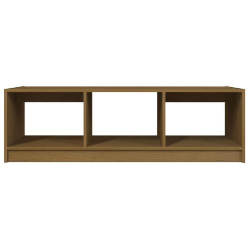 Sofabord 110x50x34 cm massivt fyrretræ honningbrun