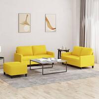 3 personers sofa med hynder stof lysegul