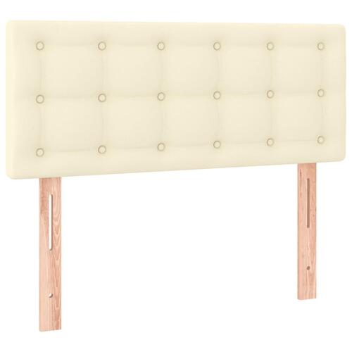 Sengegavl med LED-lys 100x5x78/88 cm kunstlæder cremefarvet