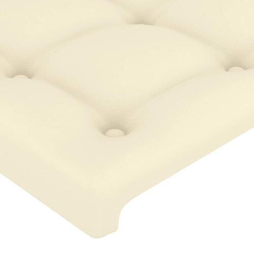 Sengegavl med LED-lys 100x5x78/88 cm kunstlæder cremefarvet