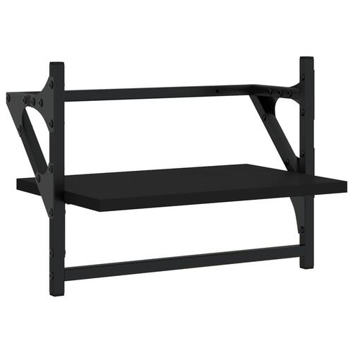 Væghylder med stænger 2 stk. 40x25x30 cm sort