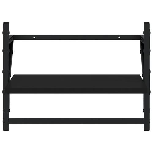 Væghylder med stænger 2 stk. 40x25x30 cm sort