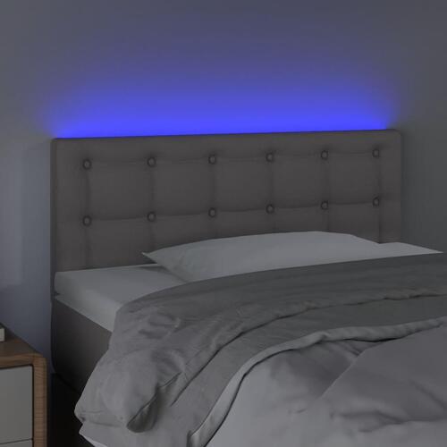 Sengegavl med LED-lys 100x5x78/88 cm kunstlæder grå