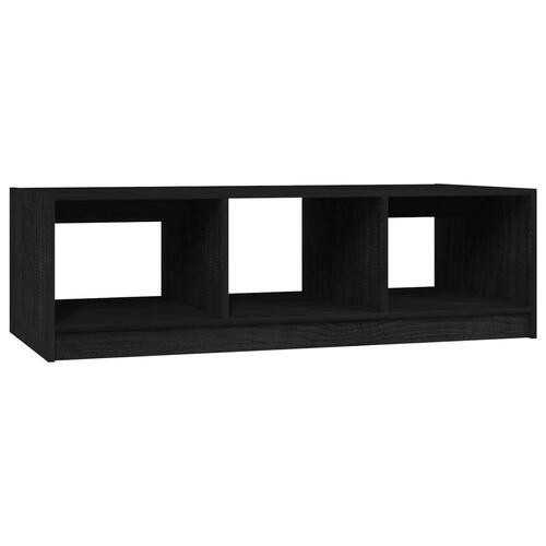 Sofabord 110x50x34 cm massivt fyrretræ sort