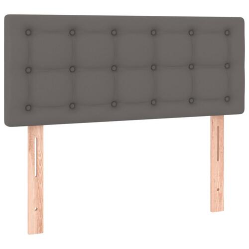Sengegavl med LED-lys 100x5x78/88 cm kunstlæder grå