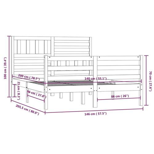 Sengeramme 140x 200 cm massivt træ hvid