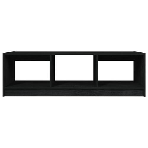 Sofabord 110x50x34 cm massivt fyrretræ sort