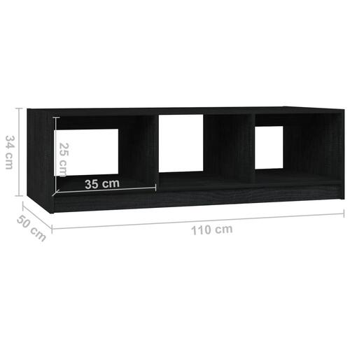 Sofabord 110x50x34 cm massivt fyrretræ sort