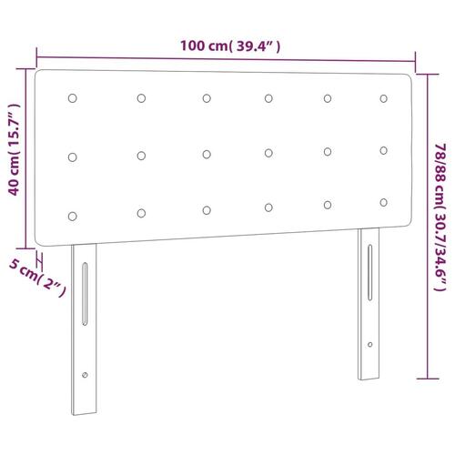 Sengegavl med LED-lys 100x5x78/88cm kunstlæder cappuccinofarvet