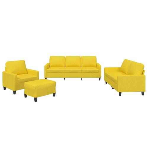 Sofasæt 4 dele med hynder stof lysegul