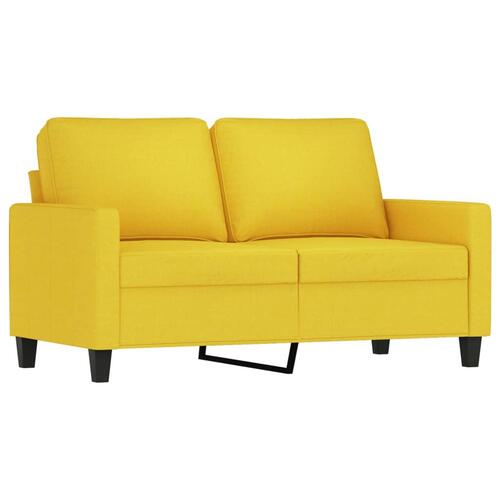 Sofasæt 4 dele med hynder stof lysegul