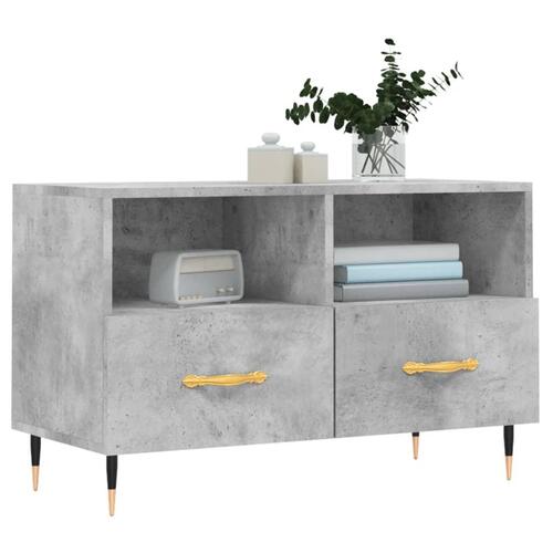 Tv-bord 80x36x50 cm konstrueret træ betongrå