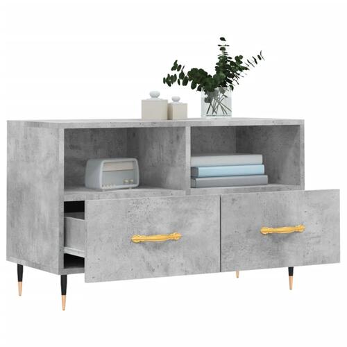Tv-bord 80x36x50 cm konstrueret træ betongrå
