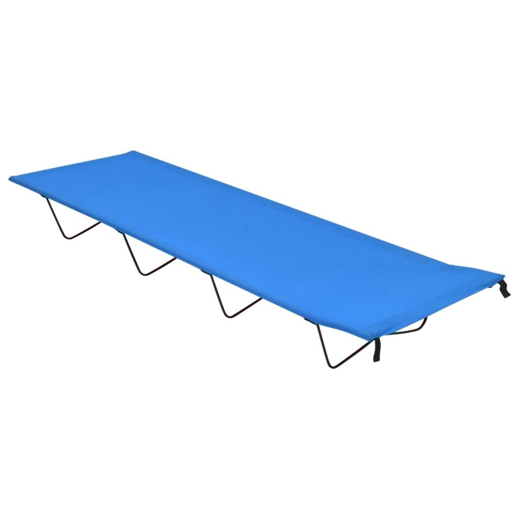 Campingseng 180x60x19 cm oxfordstof og stål blå