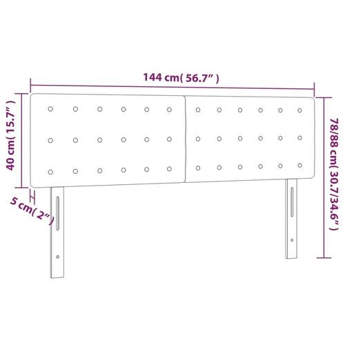 Sengegavl med LED-lys 144x5x78/88 cm kunstlæder sort