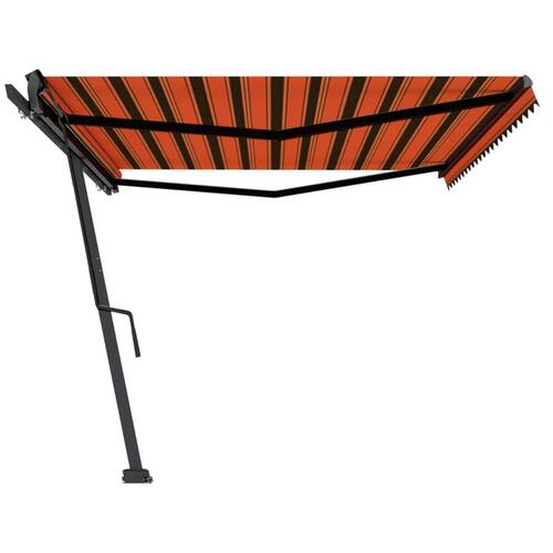 Fritstående markise 500x350 cm manuel betjening orange/brun