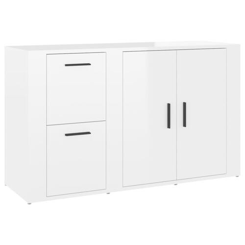 Skænk 100x33x59,5 cm konstrueret træ hvid højglans