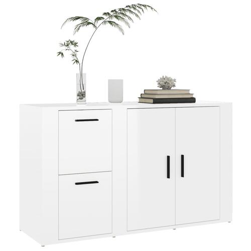 Skænk 100x33x59,5 cm konstrueret træ hvid højglans