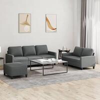 3 personers sofa med hynder stof mørkegrå