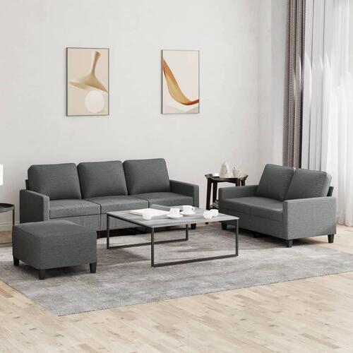 3 personers sofa med hynder stof mørkegrå