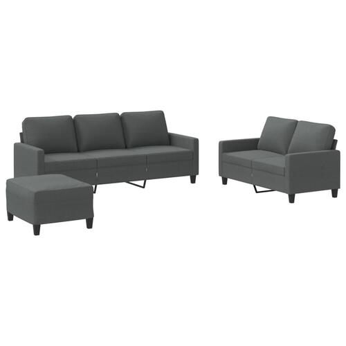 3 personers sofa med hynder stof mørkegrå