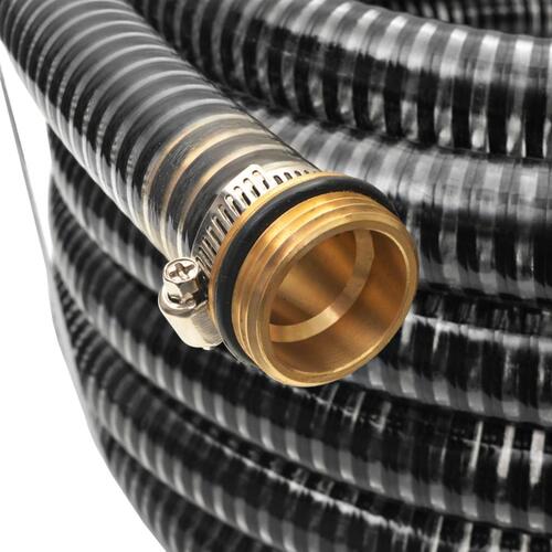 Sugeslange med messingstik 15 m 25 mm sort