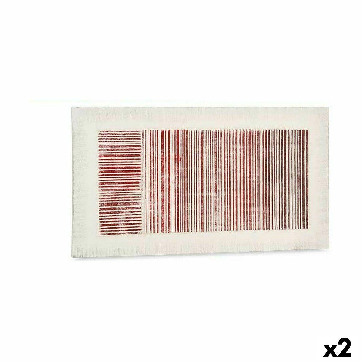 Billede på lærred - hvid/pink striber med relief 110 × 60 cm (2 stk.) billede