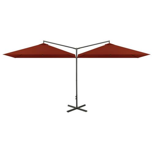 Dobbelt parasol med stålstang 600x300 cm antracitgrå