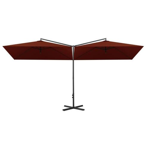 Dobbelt parasol med stålstang 600x300 cm antracitgrå