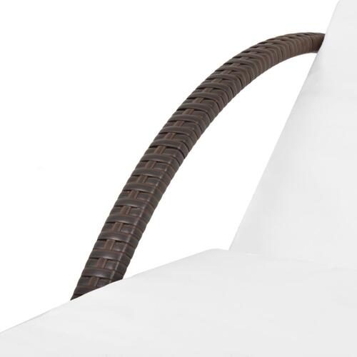 Liggestol med hynde & bord polyrattan brun