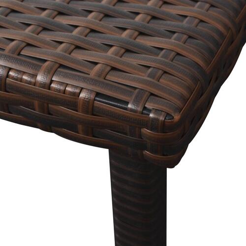 Liggestol med hynde & bord polyrattan brun