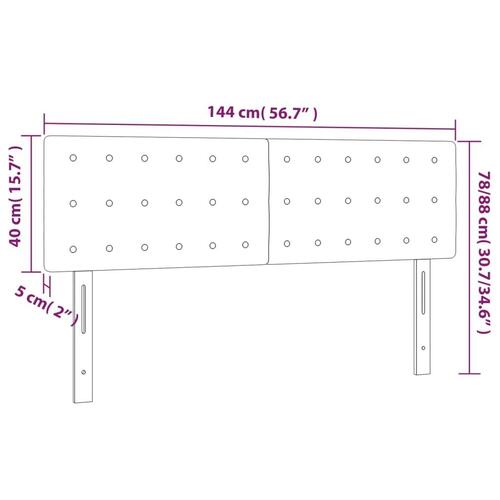Sengegavl med LED-lys 144x5x78/88cm kunstlæder cappuccinofarvet